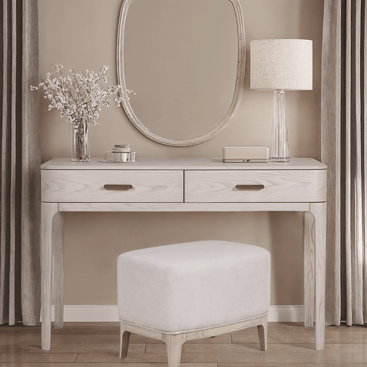 Dahlia Lightwash Wood Veneer 2 Drawer Dressing Table Furniture 