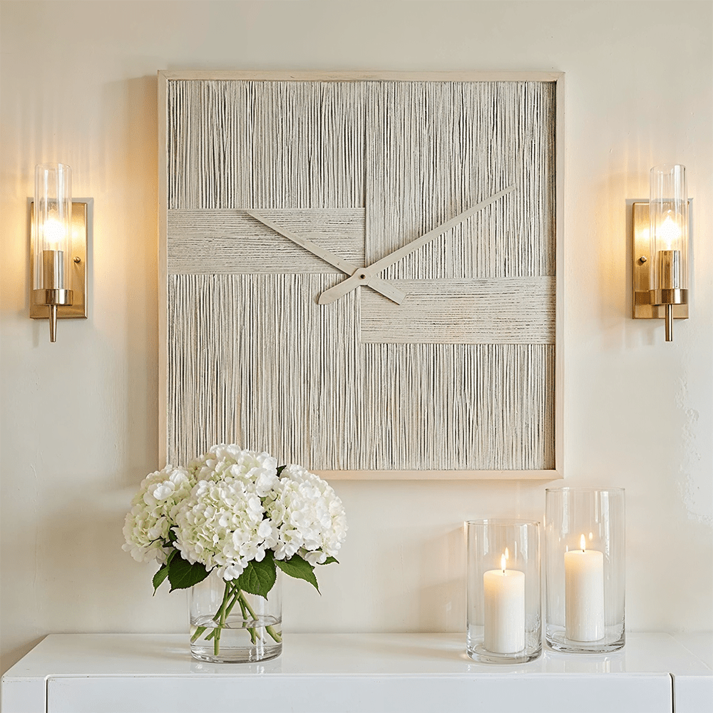 Daisy Cream Threaded Decorative Wall Clock Accessories 