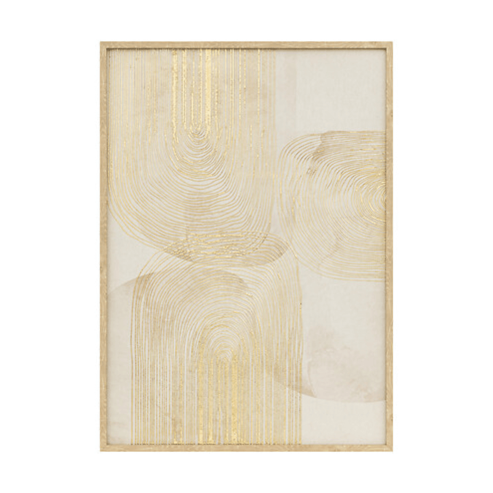 Dalia Cream & Gold Abstract Framed Wall Art- 50x70cm Accessories 