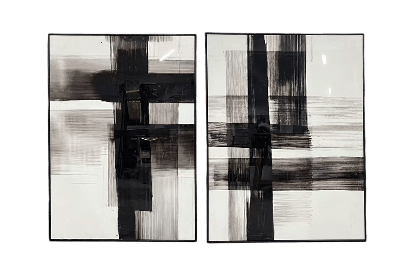 Danby Large Monochrome Framed Wall Art - Set of 2 Accessories 