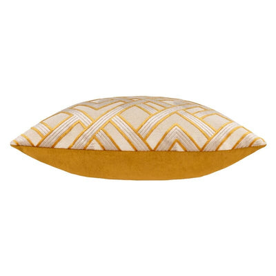 Daniela Rust & Cream Geometric Feather Filled Cushion - 50x50cm