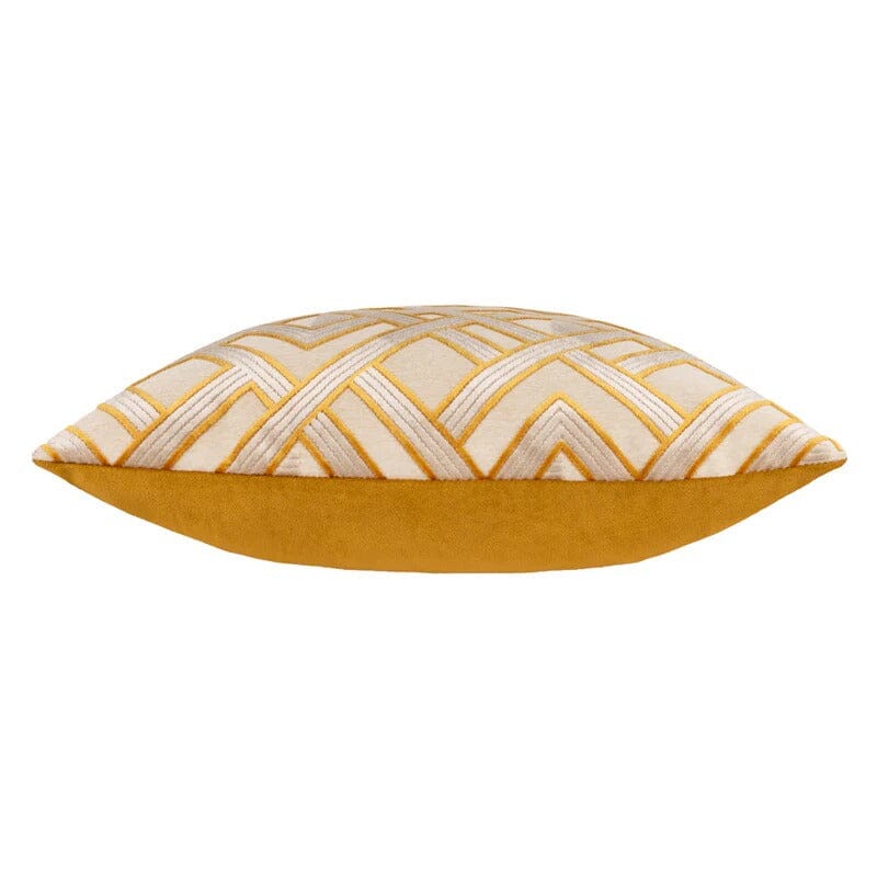 Daniela Rust & Cream Geometric Feather Filled Cushion - 50x50cm
