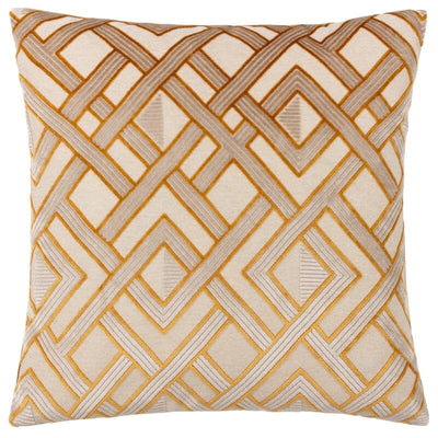 Daniela Rust & Cream Geometric Feather Filled Cushion - 50x50cm