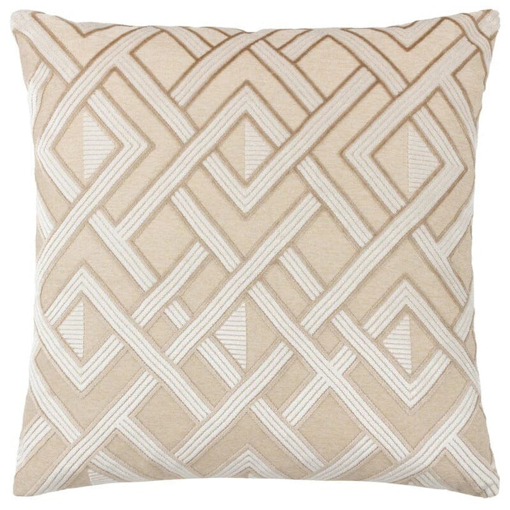 Daniela Taupe & Cream Geometric Cushion - 50x50cm Textiles 