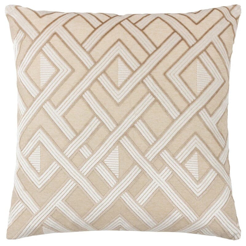 Daniela Taupe & Cream Geometric Cushion - 50x50cm Textiles 