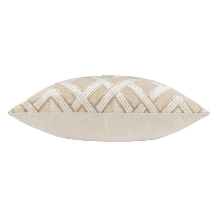 Daniela Taupe & Cream Geometric Cushion - 50x50cm Textiles 