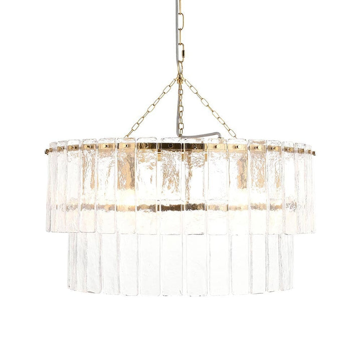 Daphne Gold & Rippled Glass 5 Light Chandelier Lighting 