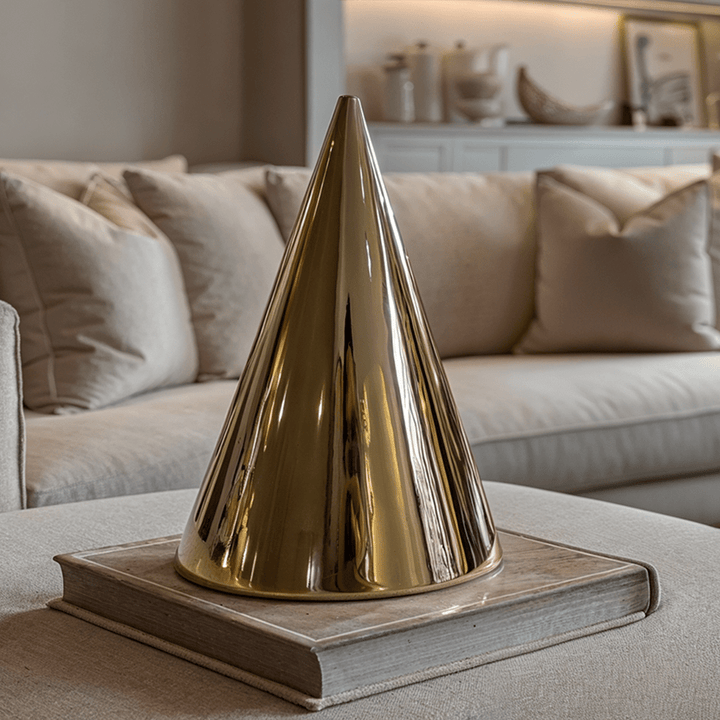 Daphnie Decorative Gold Cone Ornament Accessories 