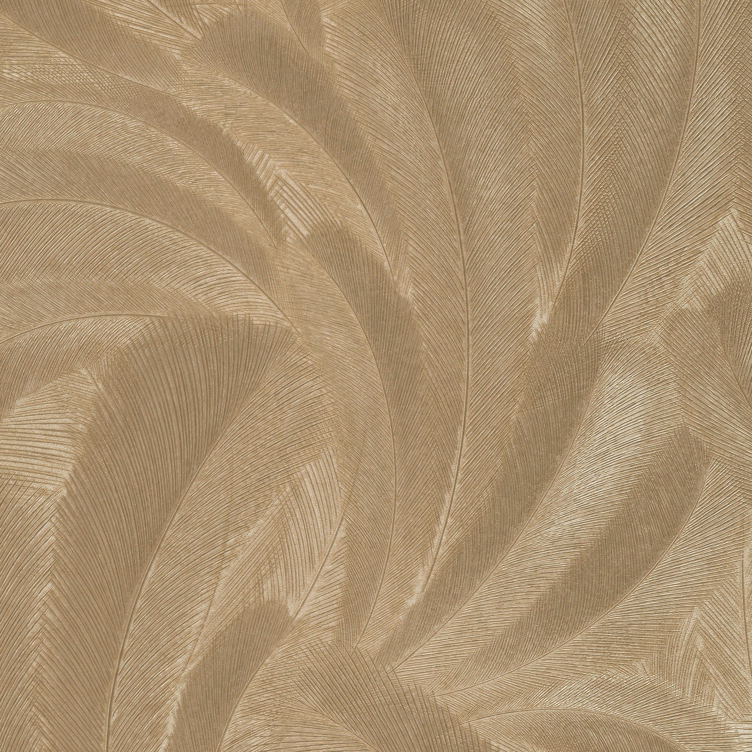 Darcy Golden Feathers Metallic Patterned Wallpaper Home Improvement 