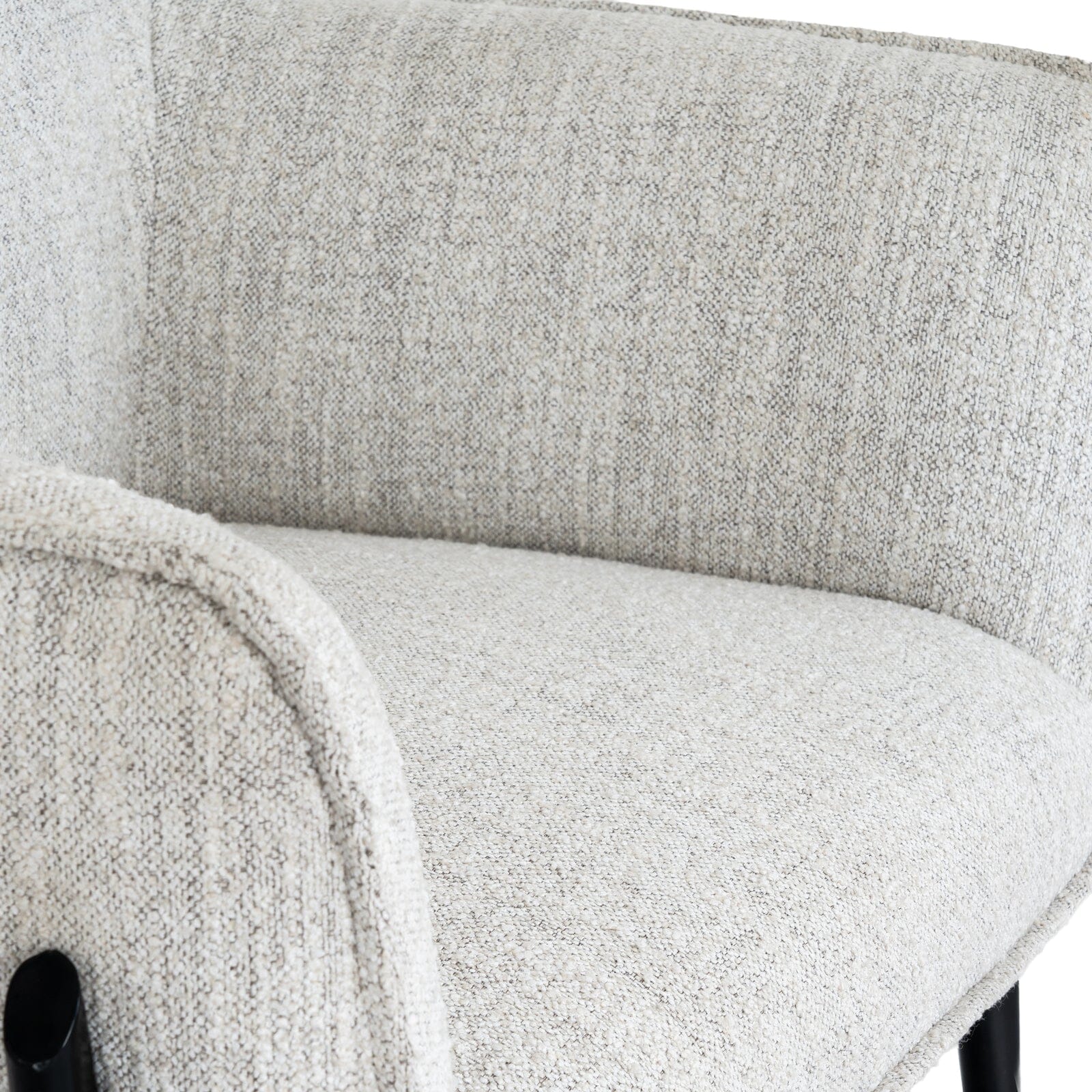 Darick Greige Upholstered Textured Accent Chair with Black Legs Furniture 