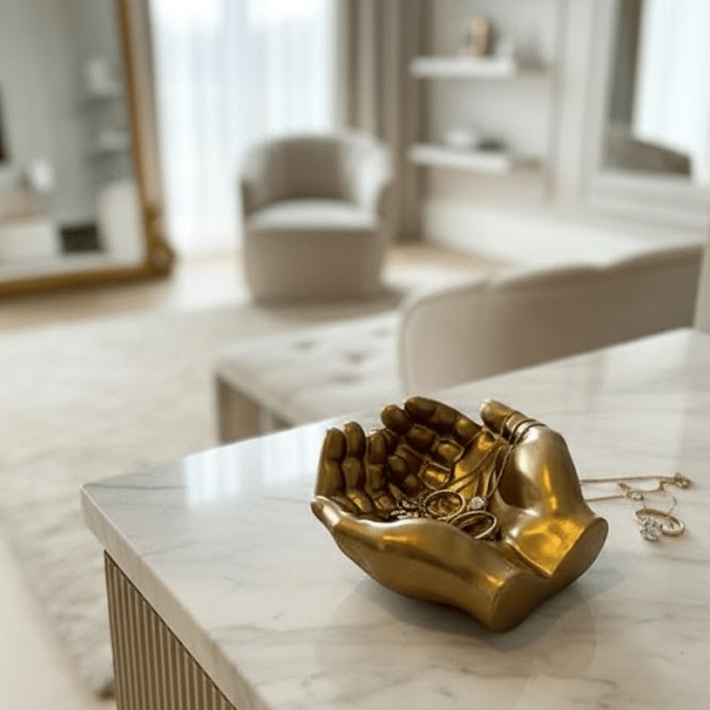 Decorative Gold Hands Trinket Dish Accessories 