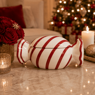 Decorative Red Stripe Candy Jar Accessories 