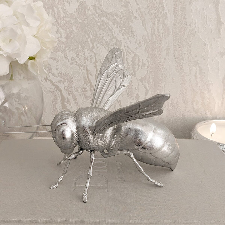 Decorative Silver Bee Ornament Accessories 