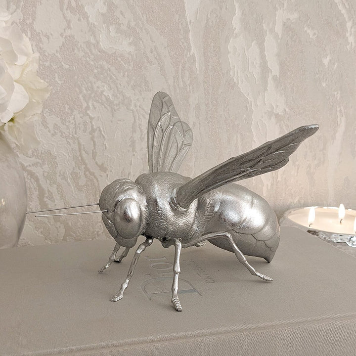 Decorative Silver Bee Ornament Accessories 