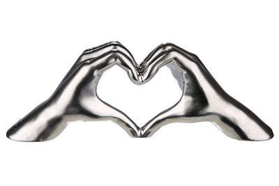 Decorative Silver Heart Hands Ornament Accessories 