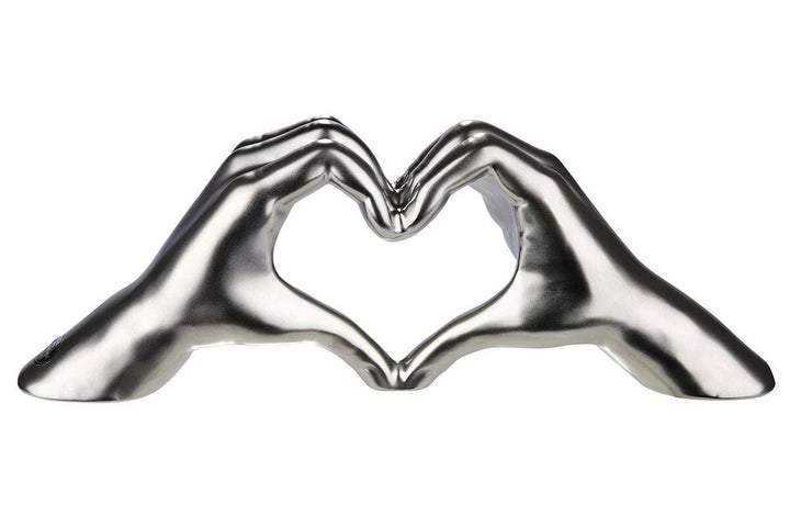 Decorative Silver Heart Hands Ornament Accessories 
