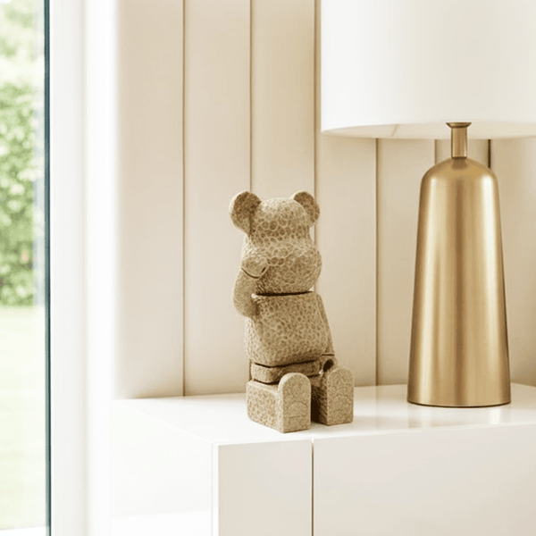 Decorative Stone Effect Sitting Bear Ornament Accessories 