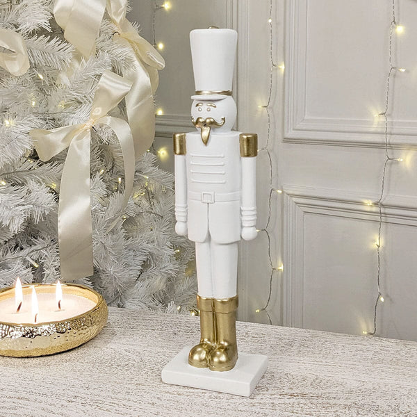 Decorative White & Gold Nutcracker Ornament Accessories 