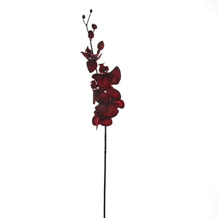 Deep Red Faux Orchid Single Stem Floral Accessories 
