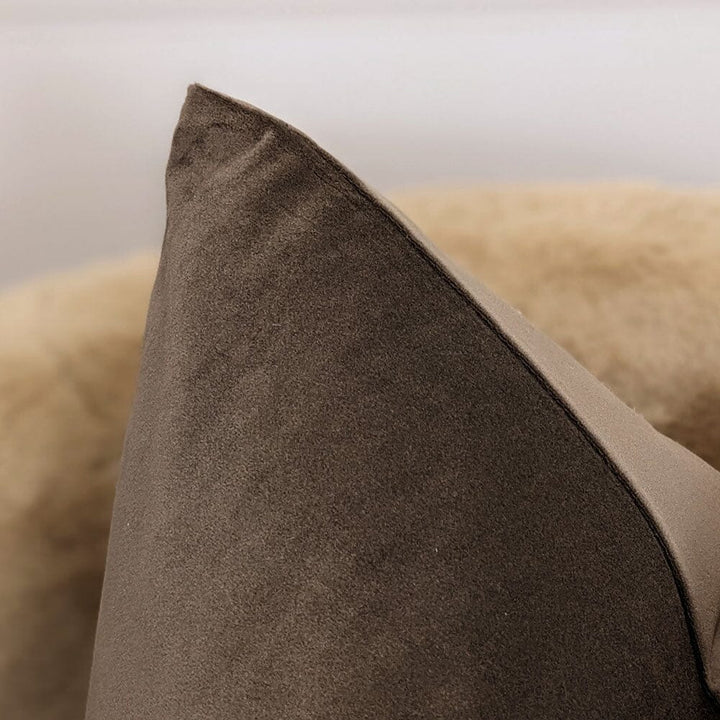Delanie Chocolate Velvet Bolster Cushion - 30x50cm Textiles 
