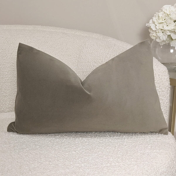 Delanie Latte Velvet Bolster Cushion - 30x50cm Textiles 