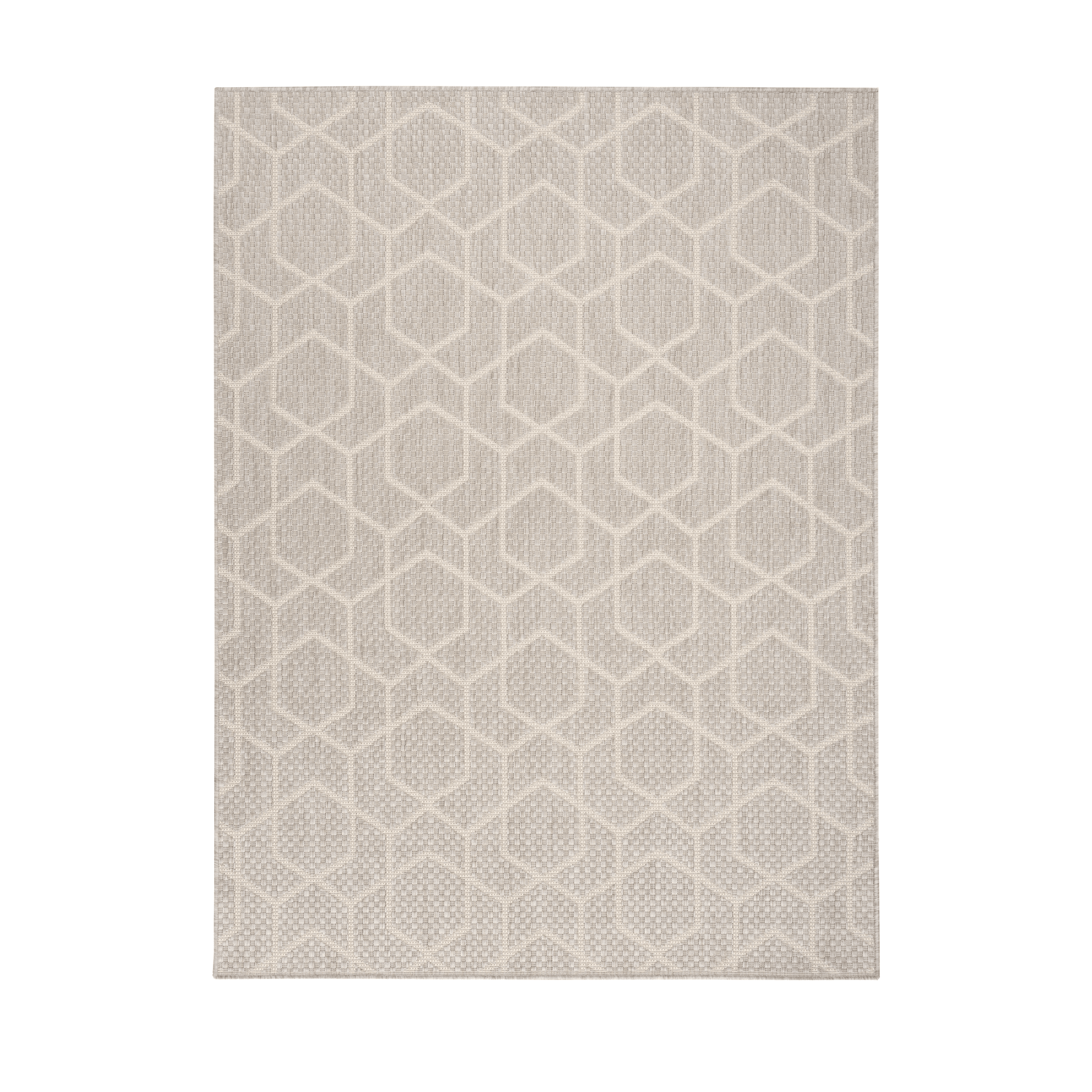 Dena Grey Indoor Outdoor Rug with Geometric Pattern Textiles 