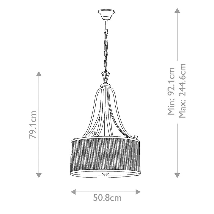 Digby Brushed Silver Pendant Ceiling Light Lighting 