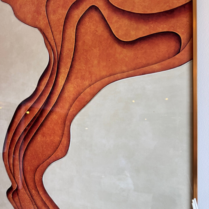 Donatella Copper & Cream 3D Effect Framed Wall Art - 70x100cm Accessories 
