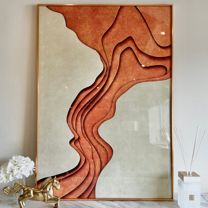 Donatella Copper & Cream 3D Effect Framed Wall Art - 70x100cm Accessories 