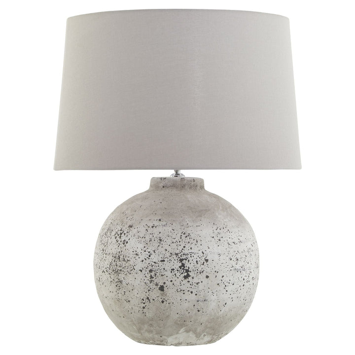 Dorchester Large Stone Ceramic Rounded Table Lamp with Neutral Shade Lighting 