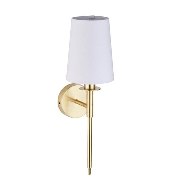 Dulcie Gold Wall Light with White Shade Lighting 