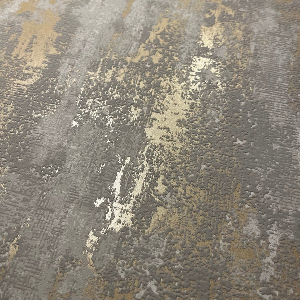 Dulcie Taupe & Gold Metallic Wallpaper Sample Sample 