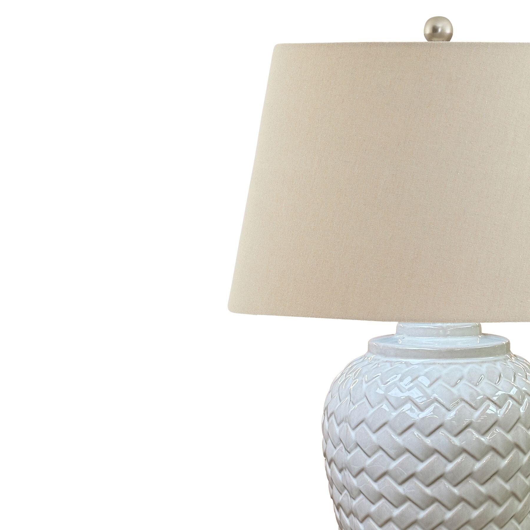 Dune Large Ceramic Woven Effect Table Lamp Lighting 