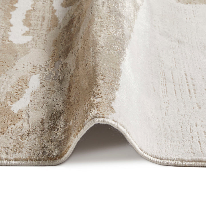 Dune Luxury Cream & Taupe Abstract Print Rug Textiles 