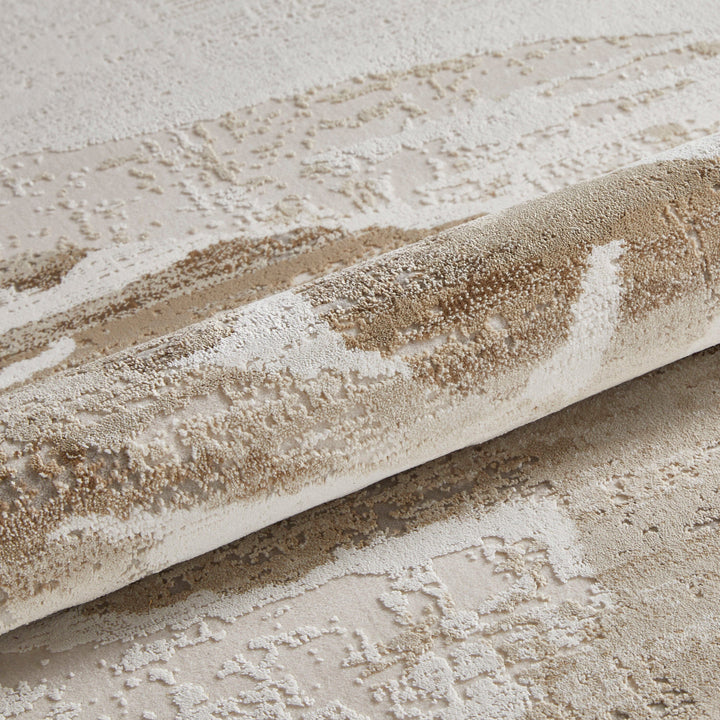 Dune Luxury Cream & Taupe Abstract Print Rug Textiles 