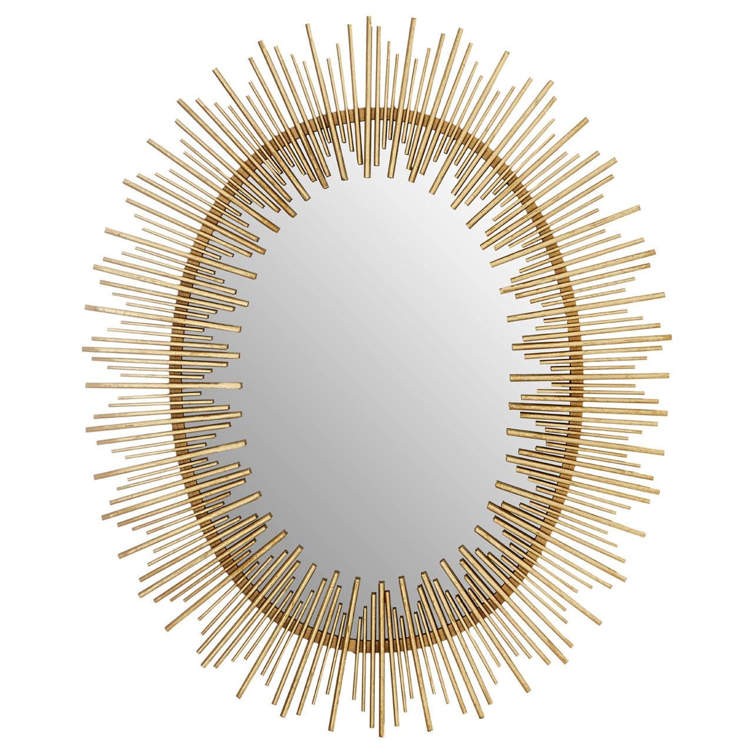 Eilena Large Gold Oval Sunburst Decorative Wall Mirror – Rowen Homes