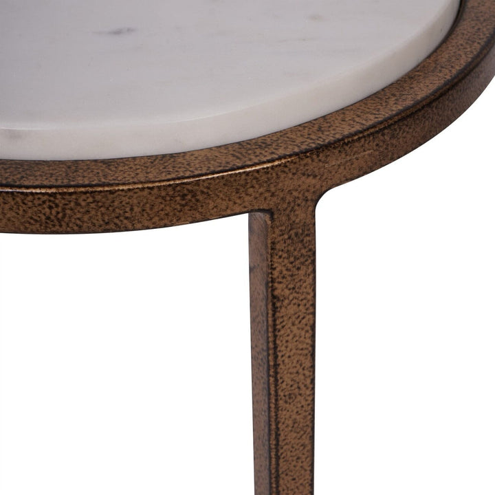 Eira Bronze Side Table with Marble Top Furniture 