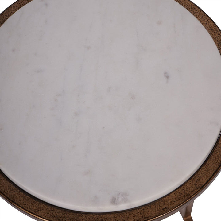 Eira Bronze Side Table with Marble Top Furniture 