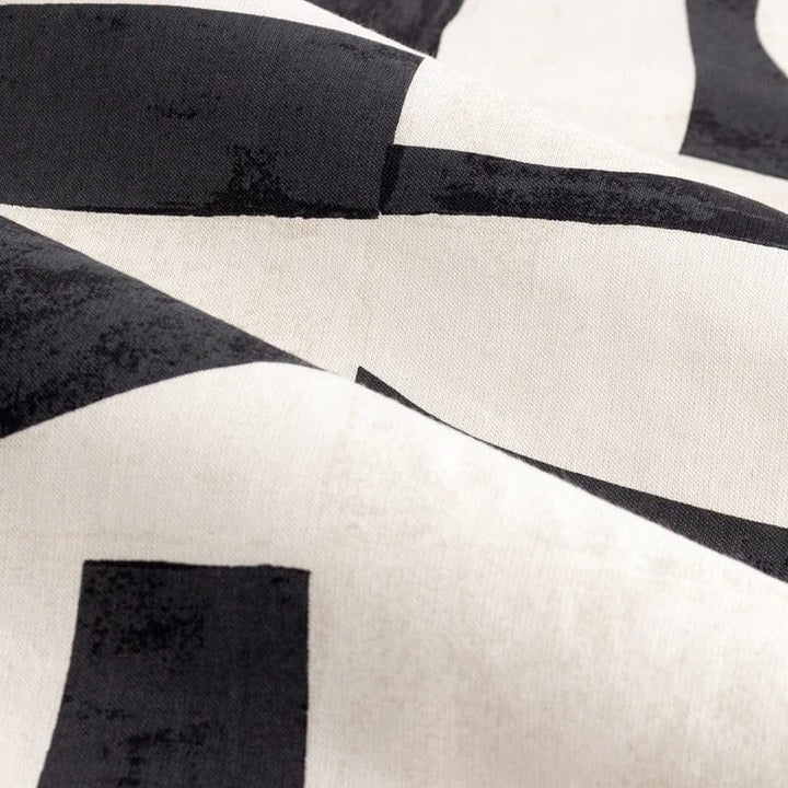 Electra Monochrome Abstract Eyelet Lined Curtain Pair 