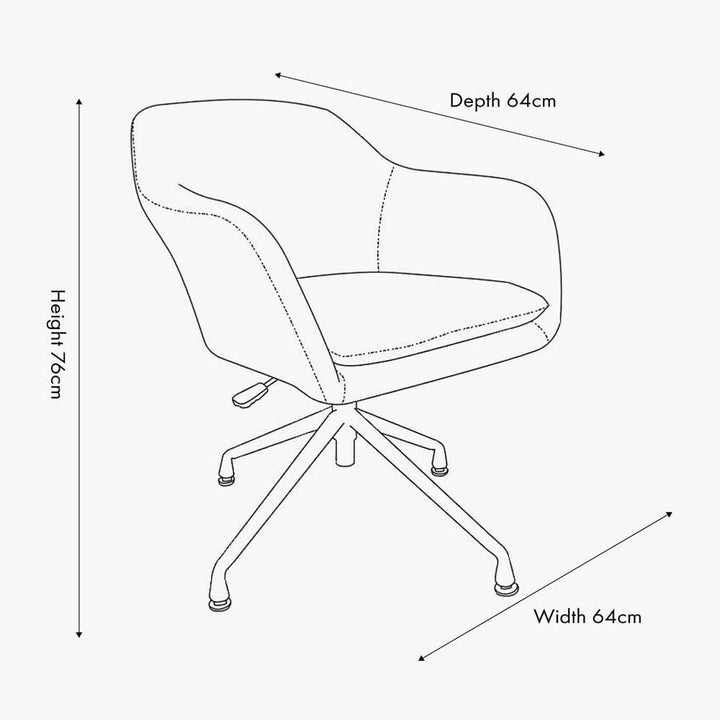 Elias Cream Bouclé Swivel Chair With Black Metal Legs Furniture 