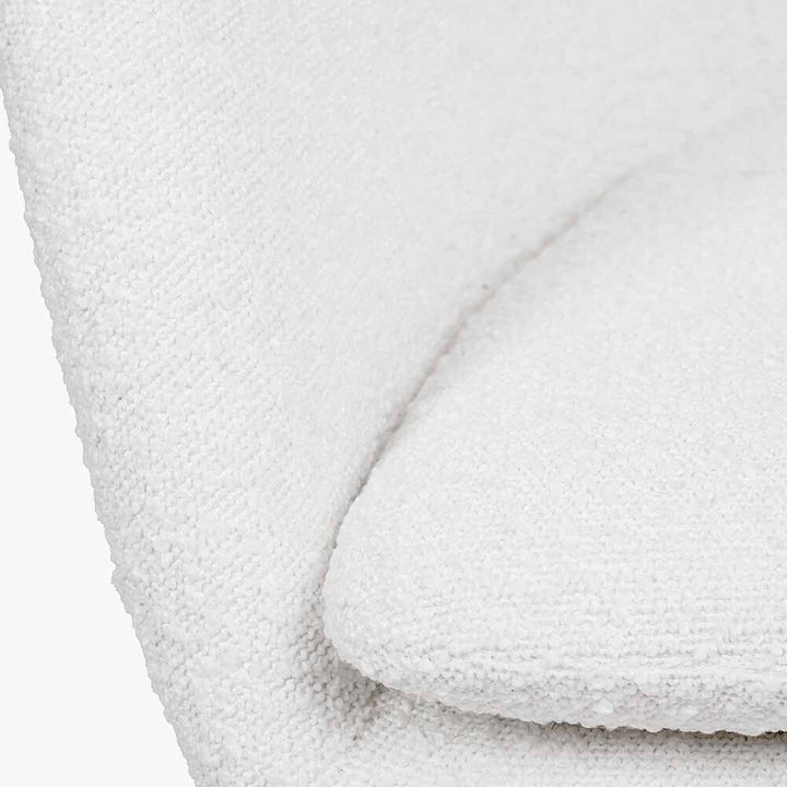 Elias Cream Bouclé Swivel Chair With Black Metal Legs Furniture 