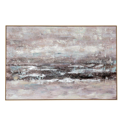 Elira Neutral Hand Painted Landscape Canvas in Frame Accessories 