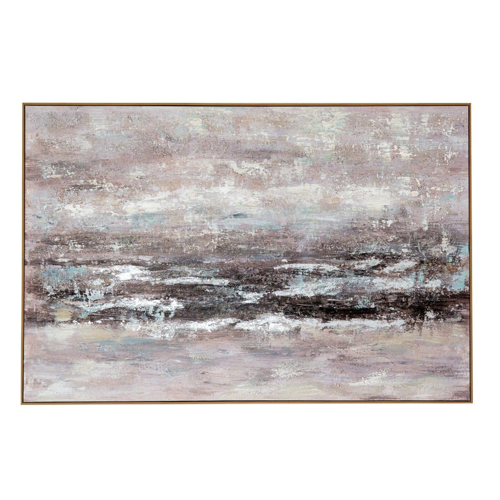 Elira Neutral Hand Painted Landscape Canvas in Frame Accessories 
