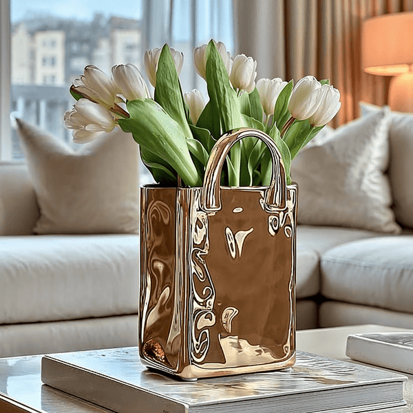 Elise Gold Handbag Decorative Vase Accessories 