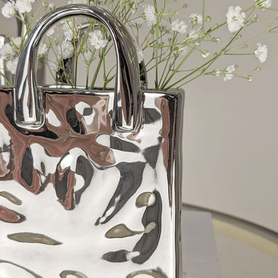 Elise Medium Silver Handbag Decorative Vase Accessories 