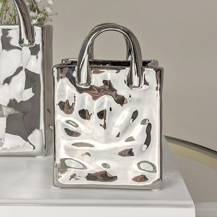 Elise Medium Silver Handbag Decorative Vase Accessories 