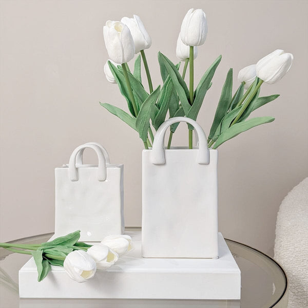 Elise White Handbag Decorative Vase Accessories 