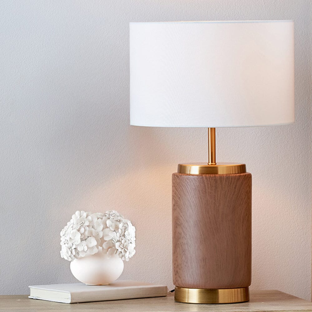 Ella Wood Effect Ceramic Table Lamp Shade