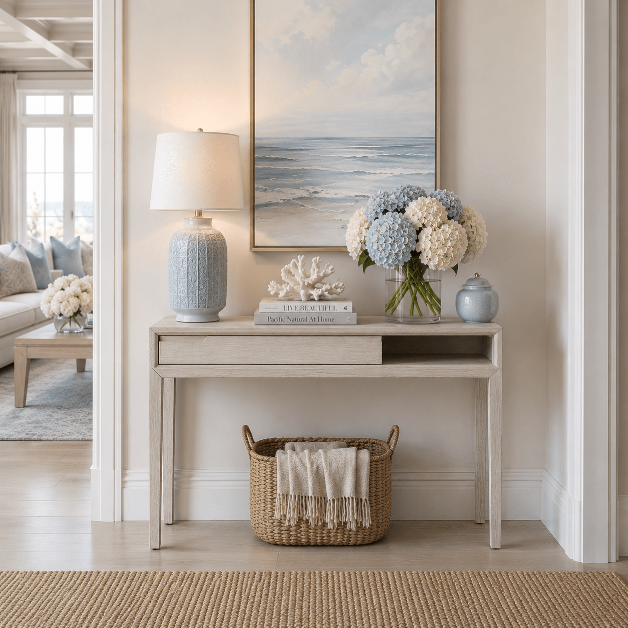 Ellen Whitewash Console Table Furniture 