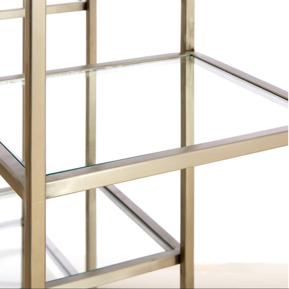 Ellia Brass & Glass Tall Open Display Shelf Furniture 